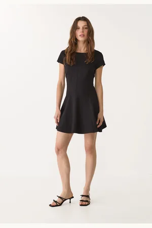 Stradivarius Ponte di Roma knit dress with short sleeves XS