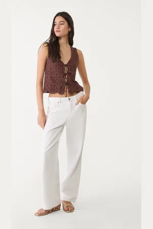 Stradivarius Contrast crochet vest M