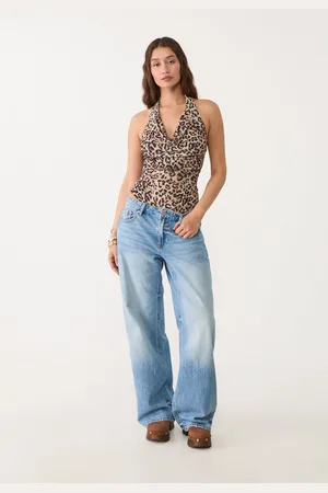 Stradivarius Draped leopard print bodysuit XS