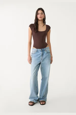 Stradivarius Ribbed open back bodysuit M