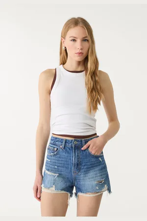 Stradivarius D75 Ripped denim shorts 6