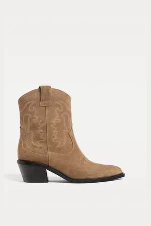 Stradivarius Split leather cowboy ankle boots 6
