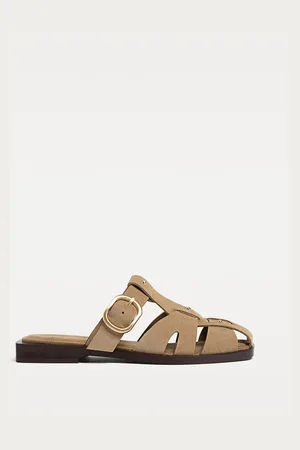 Stradivarius Leather cage sandals 6