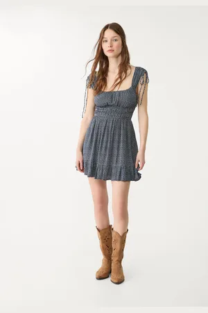 Stradivarius Short flowing printed dress L
