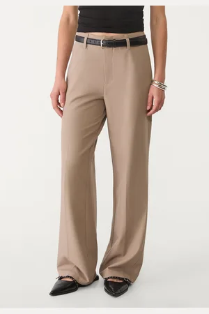 Stradivarius Flowing straight-leg smart trousers with belt 16