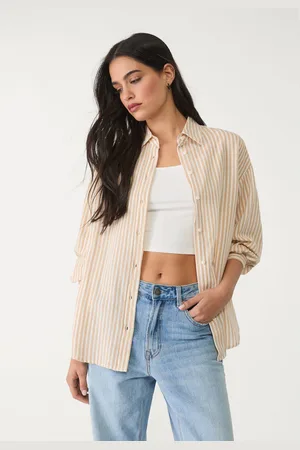 Stradivarius Linen blend shirt S