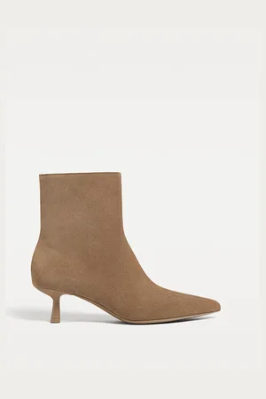 Stradivarius Split leather stiletto heel ankle boots 3