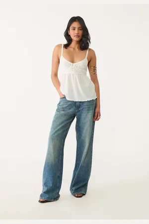 Stradivarius Ruffled crochet top L