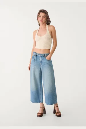Stradivarius Flowing culotte jeans with belt 6