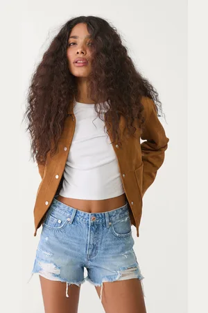 Stradivarius D75 Ripped denim shorts 6