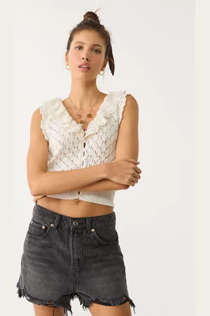 Stradivarius D75 Ripped denim shorts 12