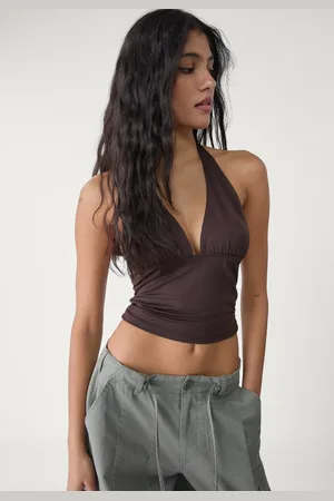 Stradivarius Gathered halter top M