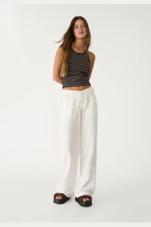 Stradivarius Linen blend trousers with pocket XL