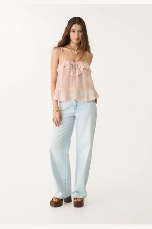 Stradivarius Flowing strappy lace top M