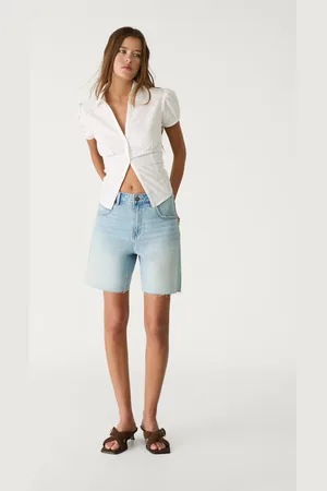 Stradivarius Low-rise denim Bermuda shorts 16