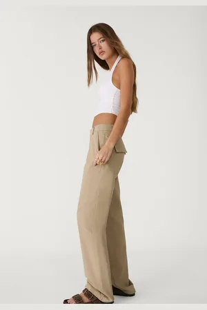 Stradivarius Straight-leg poplin trousers with pockets 6