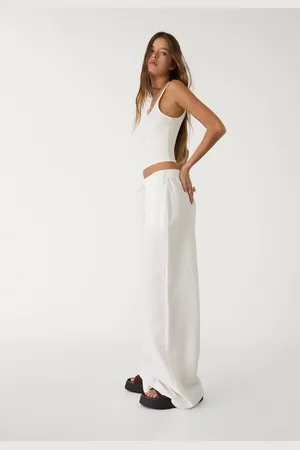 Stradivarius Wide leg linen trousers XS