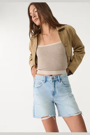 Stradivarius D93 Longline denim shorts 12