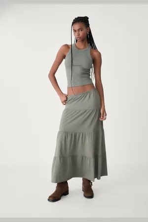 Stradivarius Long flowing knit skirt M