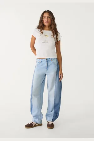 Stradivarius Contrast barrel balloon fit jeans 12