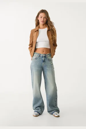 Stradivarius Destroyed straight wide-leg jeans 8