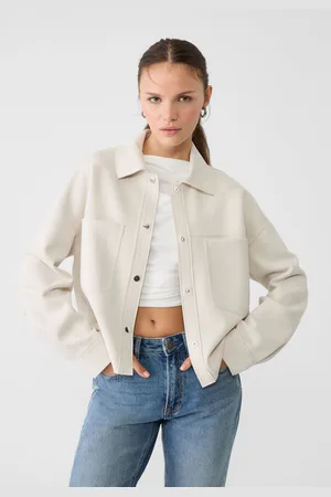 Stradivarius Cropped faux suede overshirt XL
