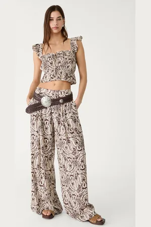 Stradivarius Flowing printed palazzo trousers S