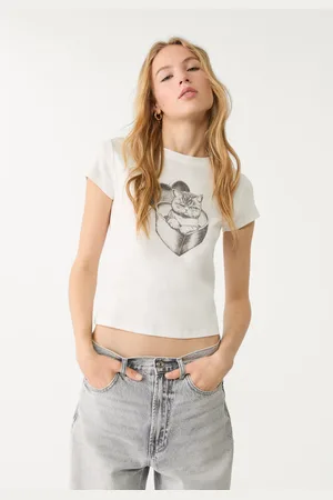 Stradivarius Printed fitted T-shirt S