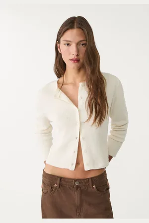 Stradivarius Ribbed knit cardigan with buttons XS