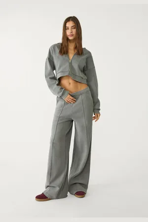Stradivarius Soft-touch wide-leg trousers M