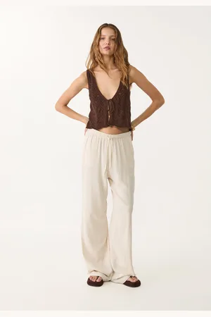 Stradivarius Crochet vest with drawstrings L