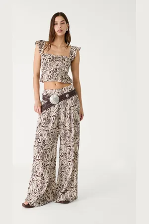 Stradivarius Flowing printed top with ruffles XL