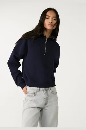 Stradivarius High-neck zip-up sweatshirt S