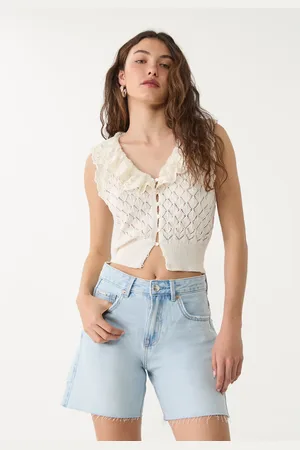 Stradivarius D93 Longline denim shorts 16