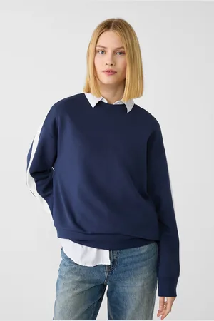 Stradivarius Soft-touch sweatshirt with side stripe S
