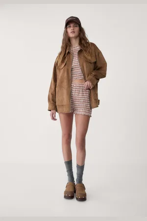 Stradivarius Check balloon shorts L