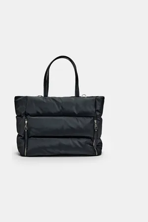 Stradivarius Fabric tote bag with zips OS