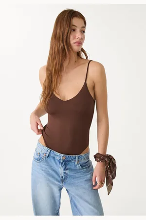Stradivarius Basics bodysuit with straps S