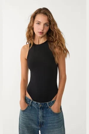 Stradivarius Polyamide halter bodysuit S