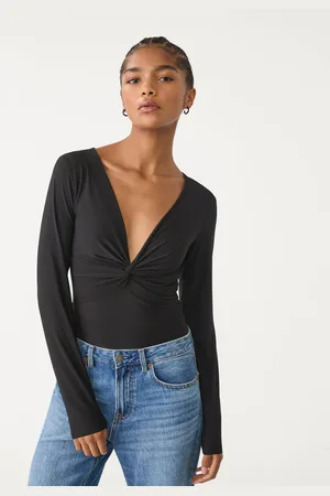 Stradivarius Gathered V-neckline bodysuit XL