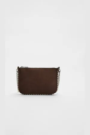 Stradivarius Mini faux suede beaded bag OS