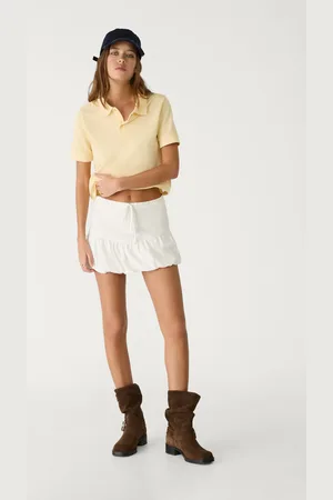 Stradivarius Linen blend balloon skort XS