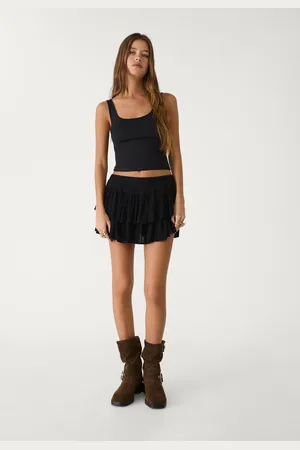 Stradivarius Ruffled mini skort S
