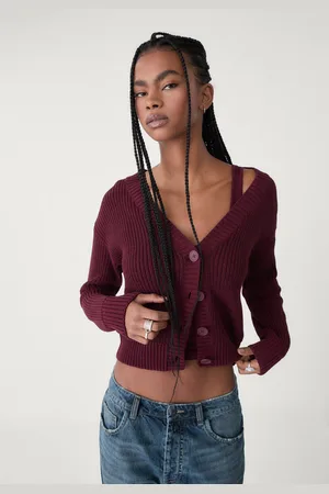 Stradivarius Button-up knit cardigan S