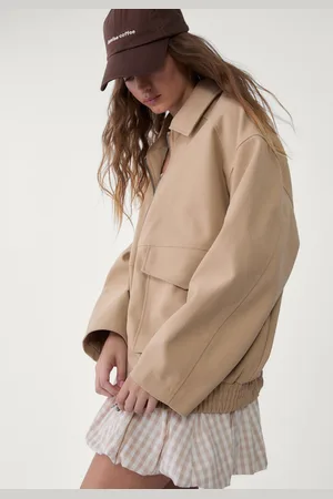 Stradivarius Faux suede jacket with pockets XS
