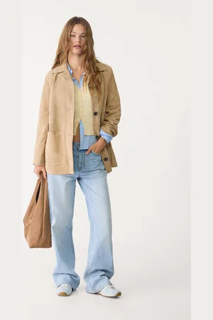 Stradivarius 100% suede leather blazer XS