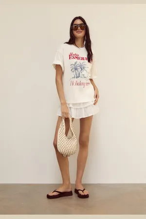 Stradivarius Flowing skort with ruffles XL