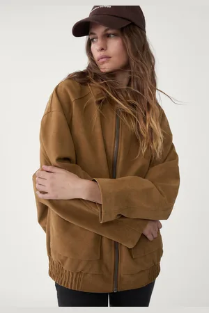 Stradivarius Faux suede jacket with pockets S