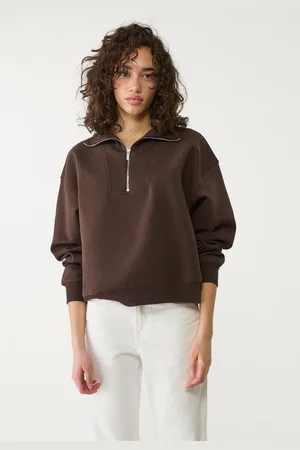 Stradivarius High-neck zip-up sweatshirt M