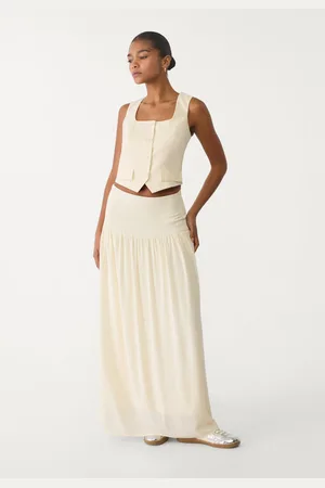 Stradivarius Contrast flowing midi skirt S